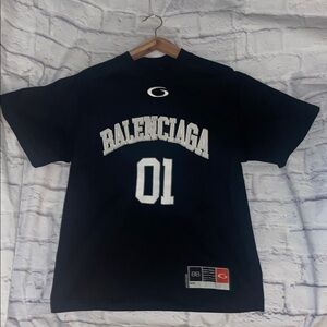 Balenciaga Navy Logo T-Shirt men’s or women’s size medium